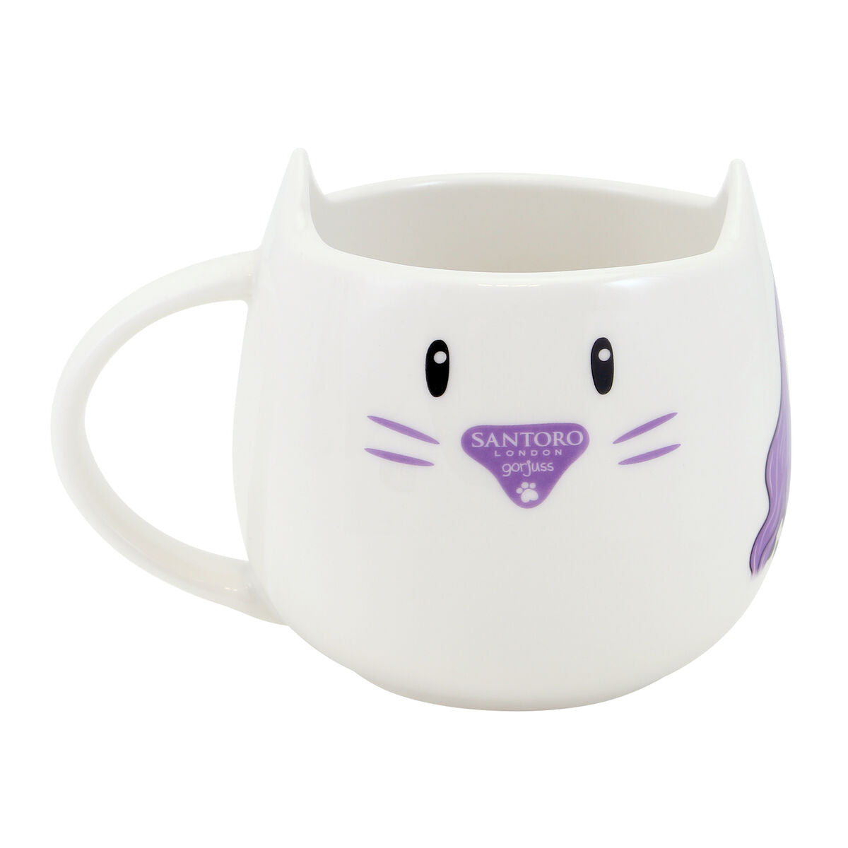 Set Gorjuss Smitten kitten Hrnek Suport pentru pahare 2 Piese Ceramică Negru Alb Gorjuss