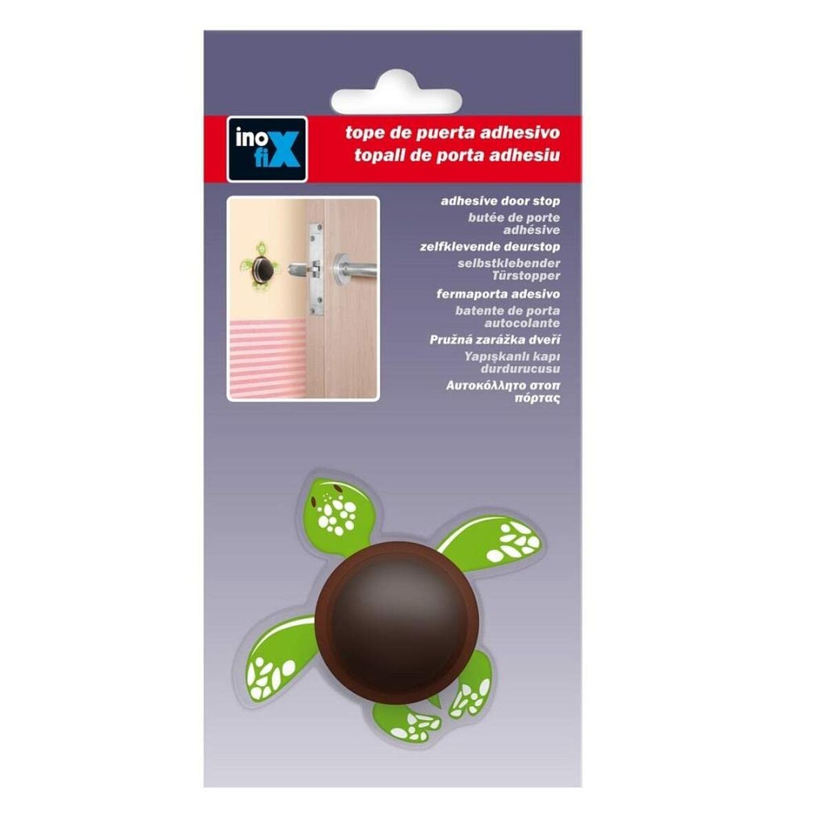 Opritor de ușă Inofix Uși Broască țestoasă Adeziv Verde PVC Inofix