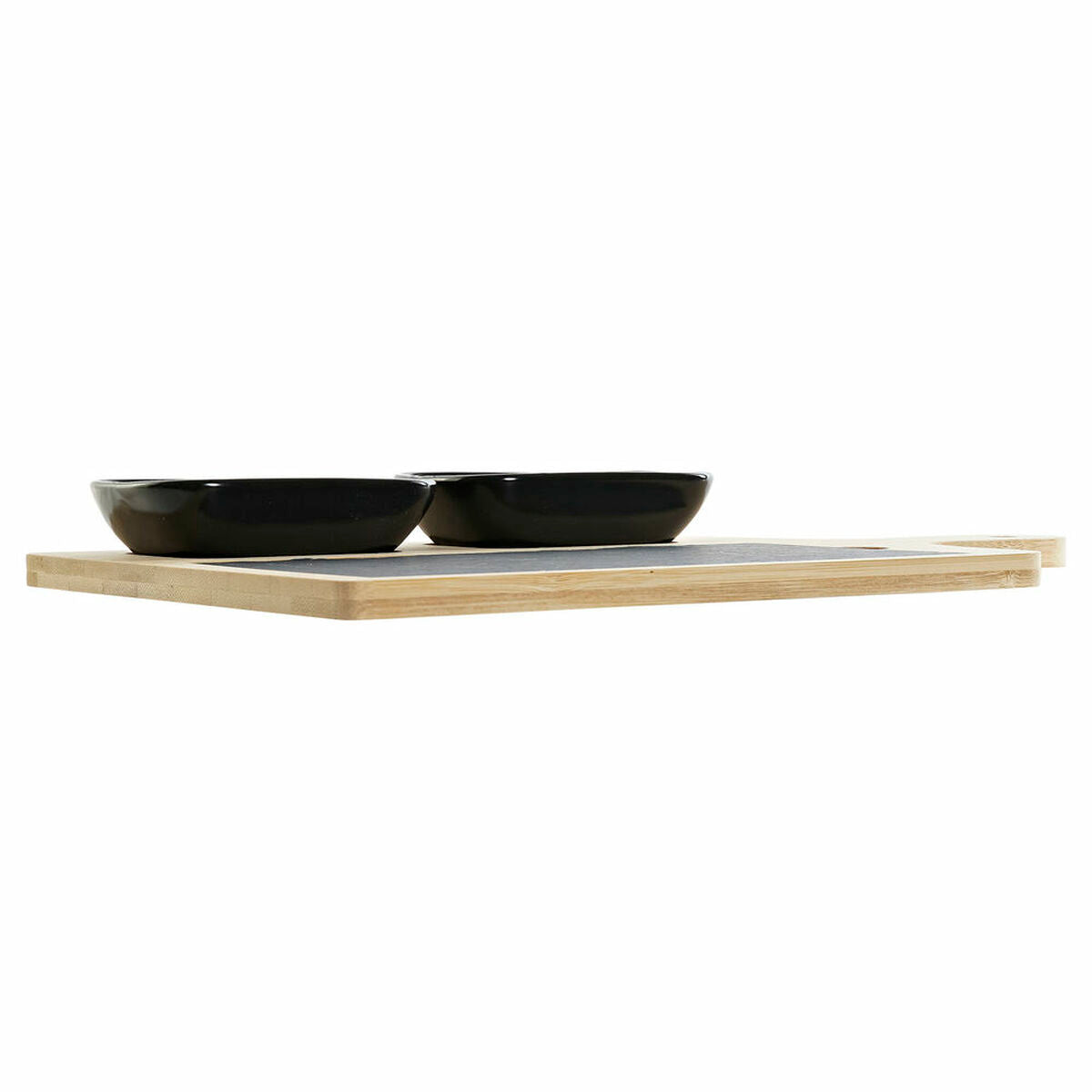 Set de Aperitiv DKD Home Decor Negru Bambus Gresie Slate Natural (33 x 19.7 x 3.5 cm) (4 pcs) DKD Home Decor