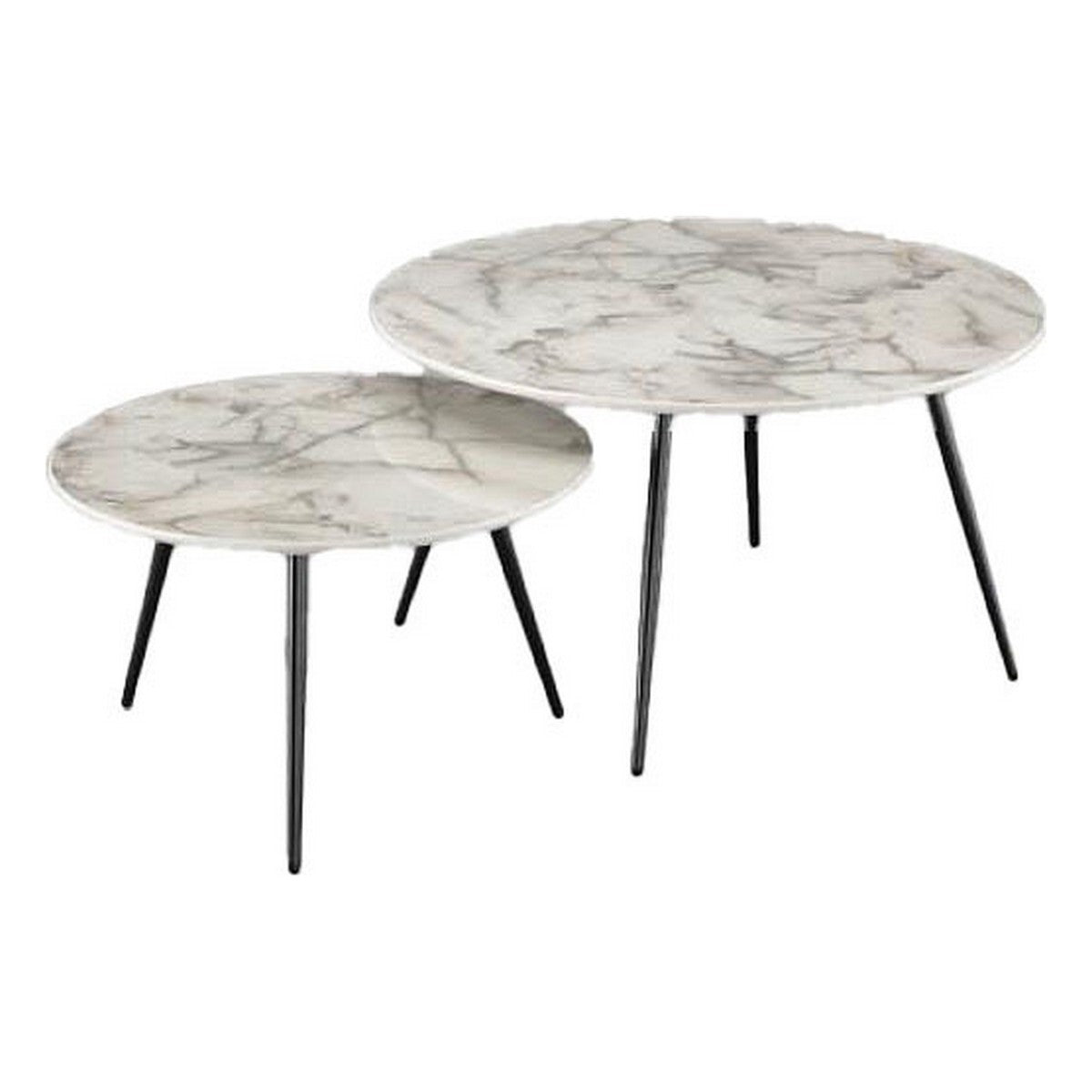 Set de 2 mese DKD Home Decor Metal Alb Rășină (46 x 46 x 45 cm) DKD Home Decor