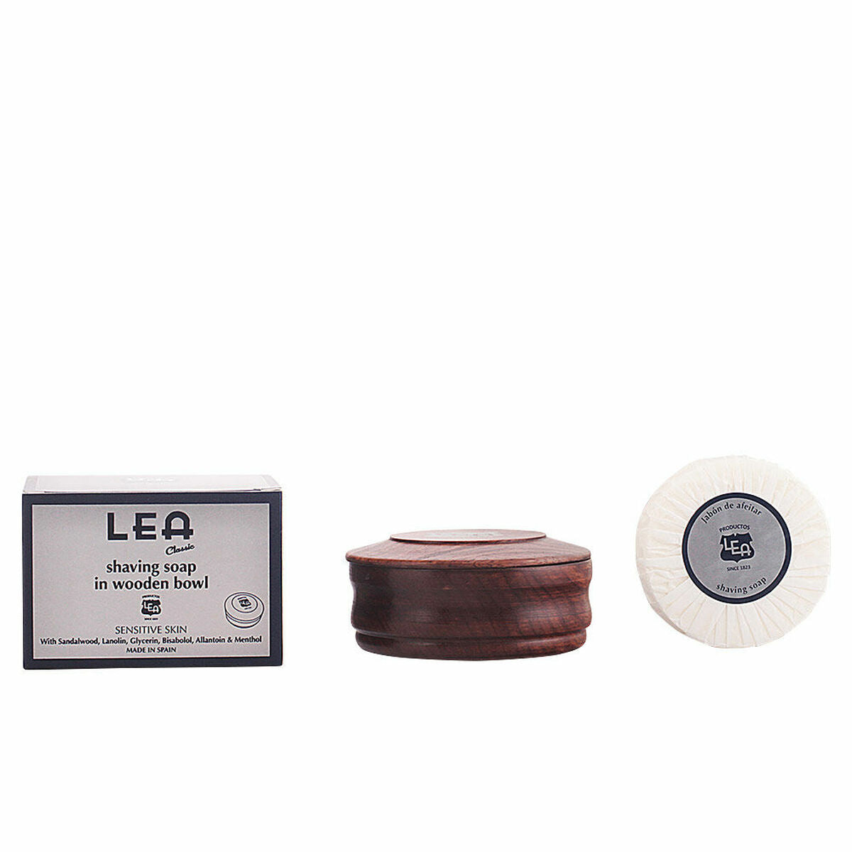 Săpun de Bărbierit cu Bol de Lemn Lea Classic Sensitive Skin (100 ml)
