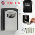 UK 4 Digit Combination Key Lock Box Wall Mounted Key Safe Security Box Outdoor Stor