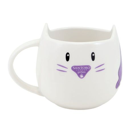 Set Gorjuss Smitten kitten Hrnek Suport pentru pahare 2 Piese Ceramică Negru Alb Gorjuss
