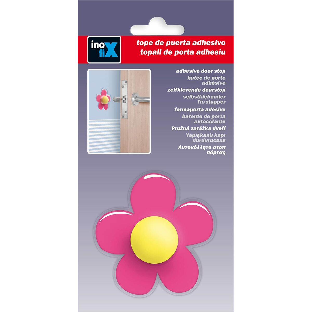 Opritor de ușă Inofix Floare Uși Adeziv Roz PVC Inofix