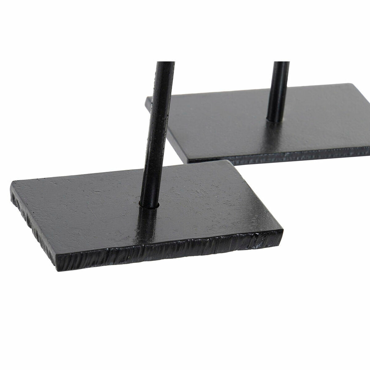 Suport de Lumânări DKD Home Decor Metal Geam Floare (12 x 12 x 24 cm) (2 pcs) DKD Home Decor