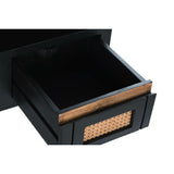 Mobilă TV DKD Home Decor Negru Ratan Lemn de mango (145,5 x 40,5 x 60 cm) DKD Home Decor