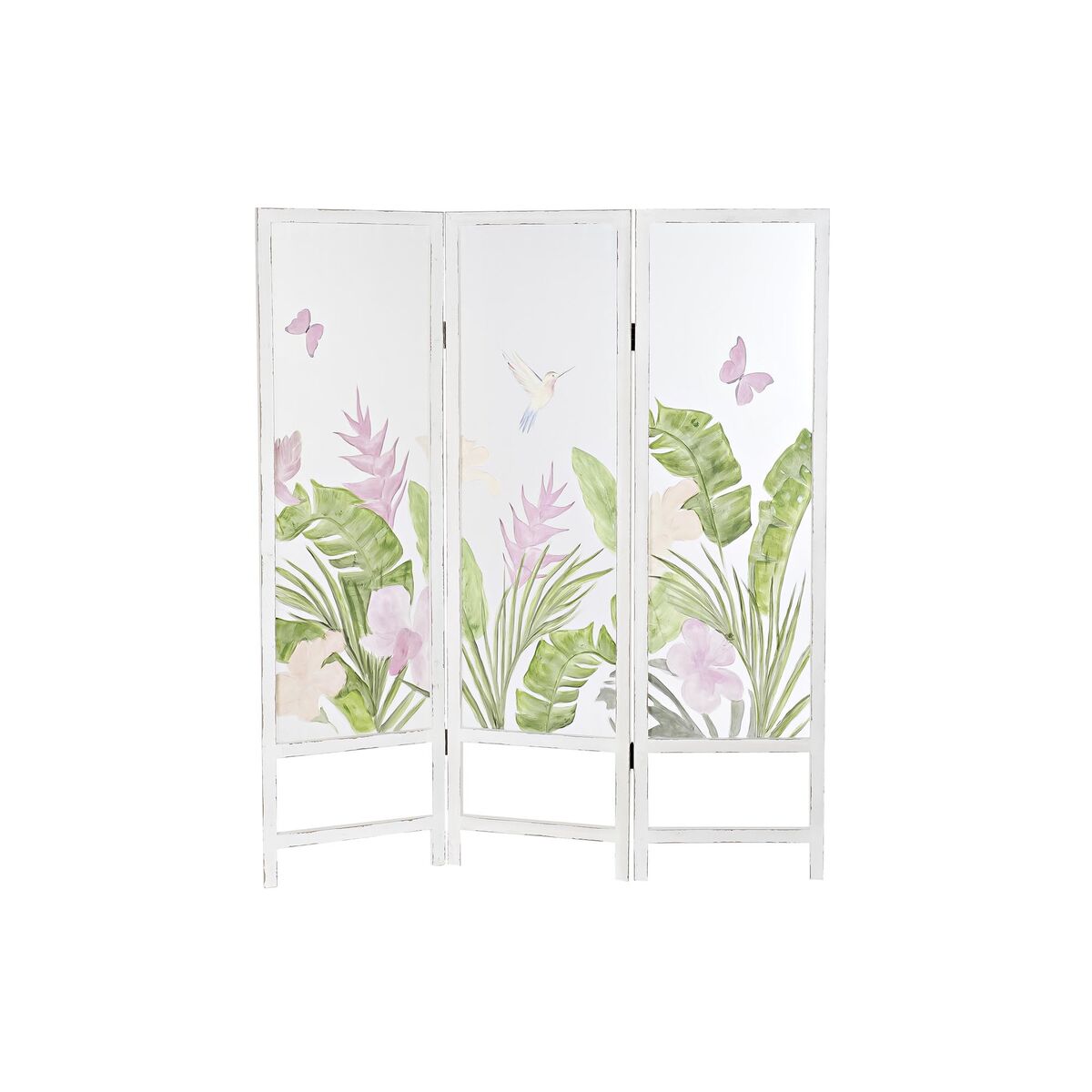 Paravan pliant DKD Home Decor Tropical MDF Nailonas (150 x 2 x 180 cm) DKD Home Decor