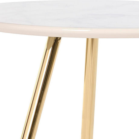 Set de 2 mese DKD Home Decor Metal Alb Rășină (46 x 46 x 45 cm) DKD Home Decor