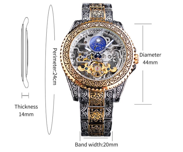 European And American Style Men's Fashion Hollow Retro Carved Automatic Mechanical Watch - www.goemag.com